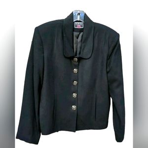 VINCI Clothiers Vintage Wool Black Jacket Blazer